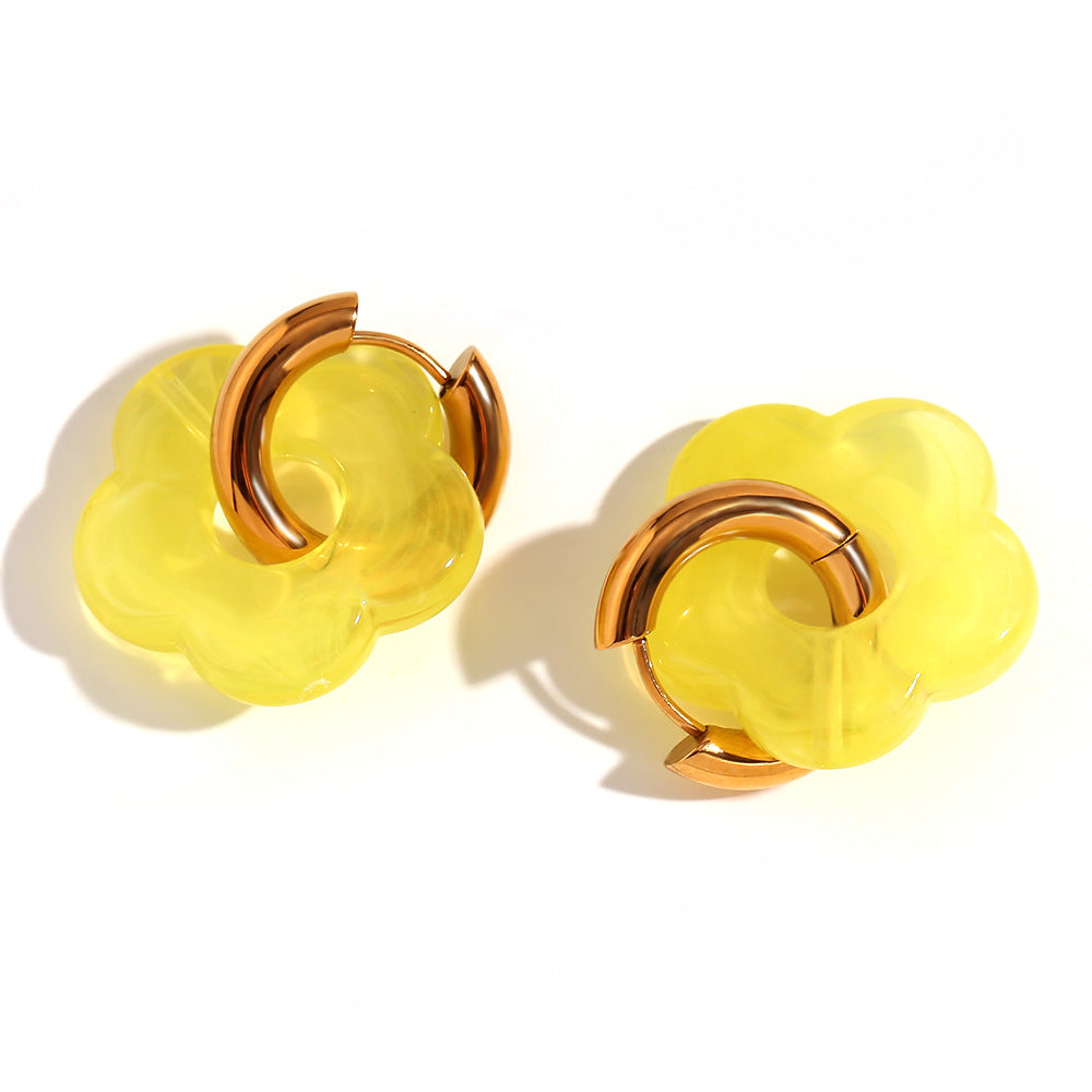 Colorful Flowers Ear Ring Minimalism Earrings Ornament