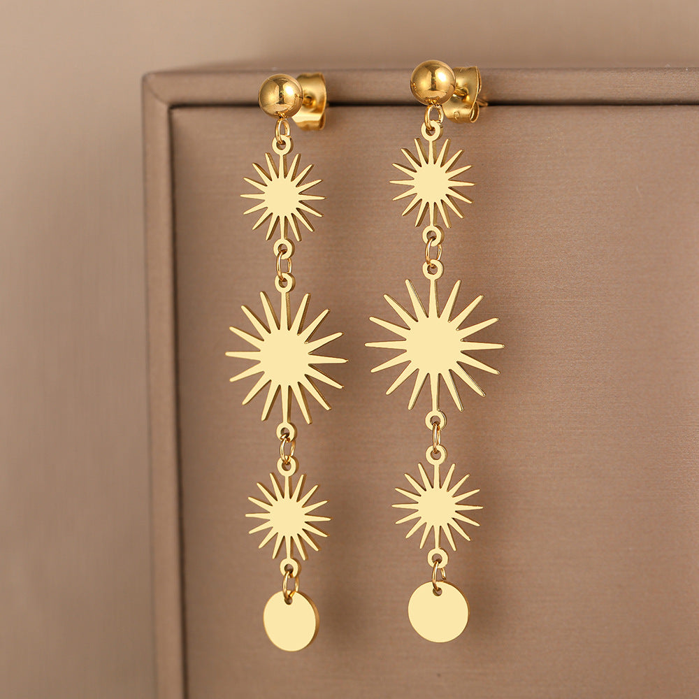 Long Tassel Stainless Steel Ornament New Multiple Suns