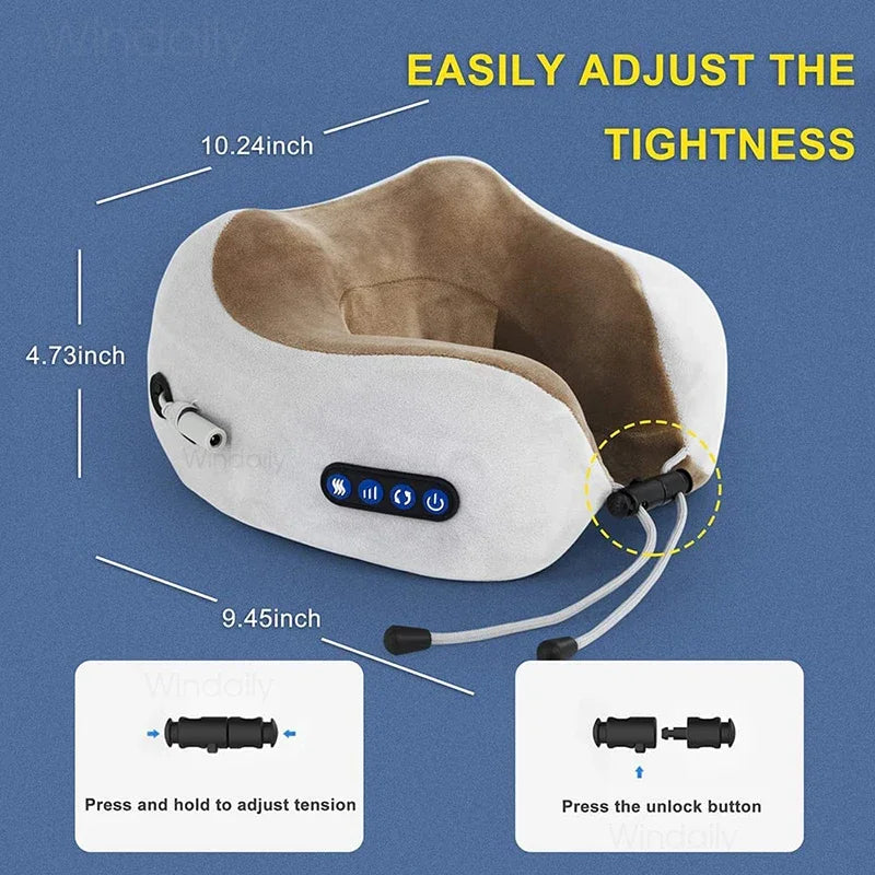 New Neck Massager With Heat Vibration 3D Kneading Shiatsu Massage U Shaped Pillow For Shoulder Cervical Pain Relief Fatigue