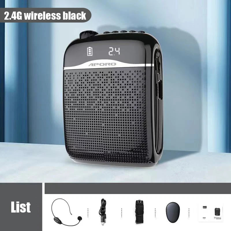 20W 2.4G Wireless / Wired Voice Amplifier Microphone Bluetooth 5.0 SpeakerTeacher School Tour Guide Portable FM Radio Megaphone