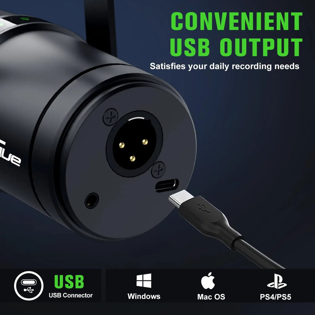 VeGue VM70 USB/XLR All Metal Cardioid Vocal Dynamic Microphone for Podcasting, Gaming, Recording & Live Streaming