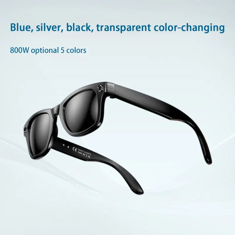 4K HD Smart Glasses 800W Pixel AI Camera Recognition Objects Photography Video Recording Bluetooth Calling Music Smart Glasses