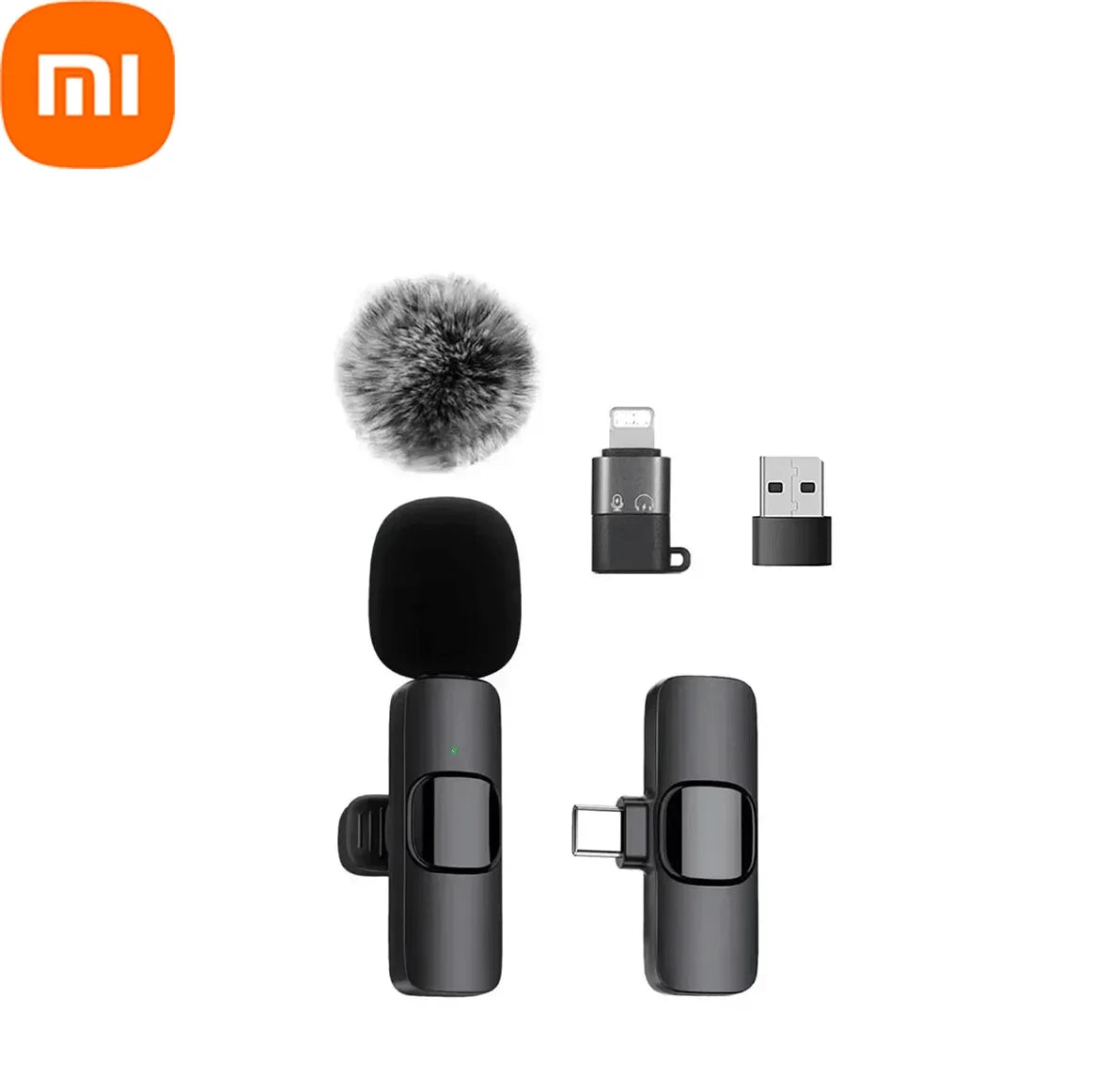 Xiaomi Wireless Lavalier Microphone Audio Video Recording Mini Microphone for iPhone Android Phone Live Broadcast Gaming