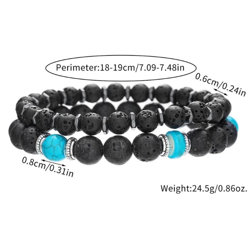 New Bracelet for Men Simple Color Wooden Bead Handmade Beaded Bracelet Fashion Men's Bracelet Set Jewelry Accessories