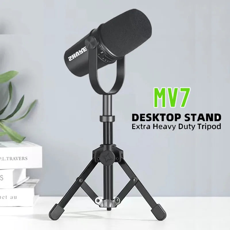 1PC Microphone Stand Metal Tripod Bracket For MV7 MV7X Professional Condenser Microphone Home Karaoke Studio Recording