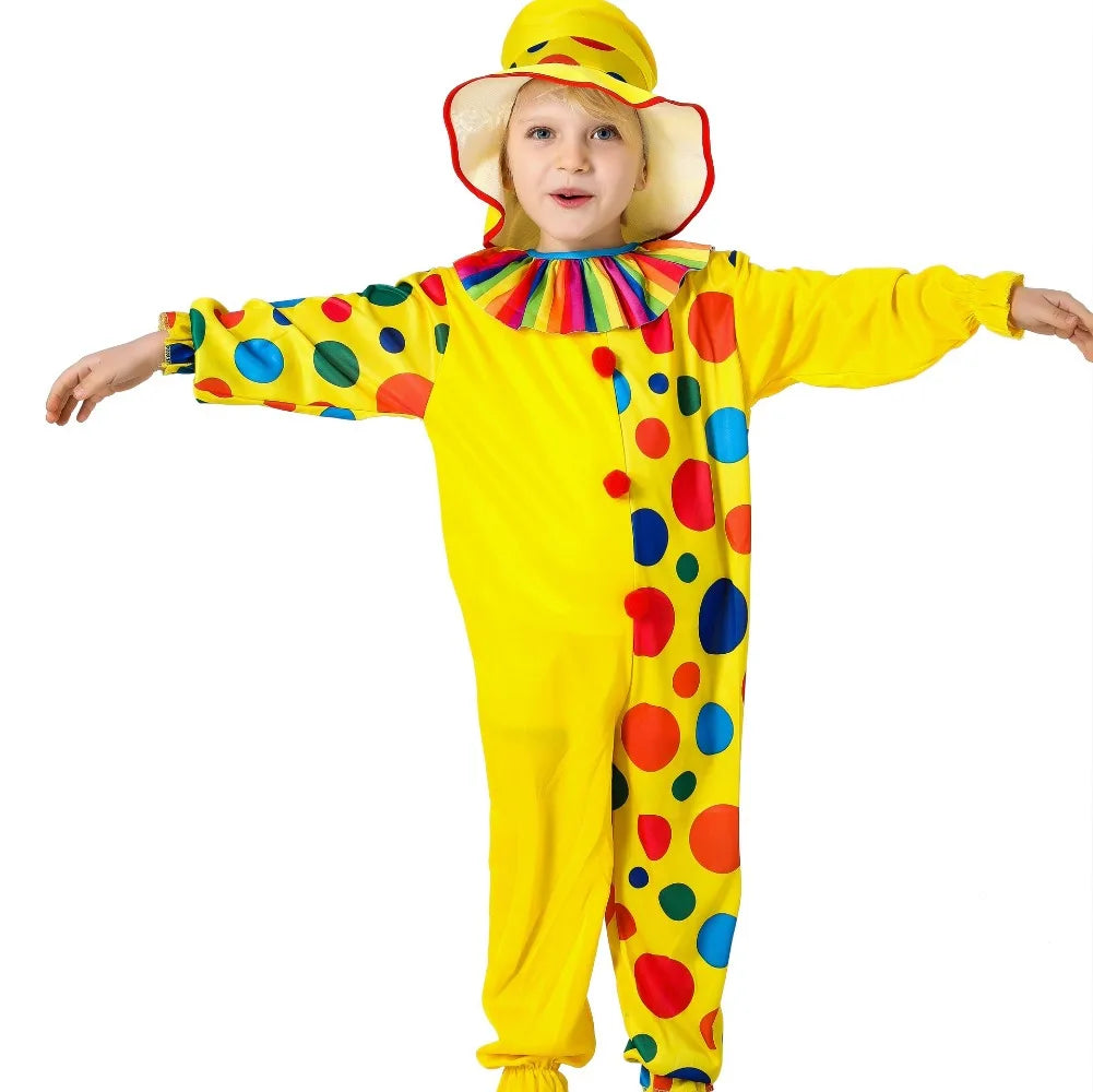 Halloween Clown Costume Children's Performance Kindergarten Makeup Ball Dressed Up Cosplay Props