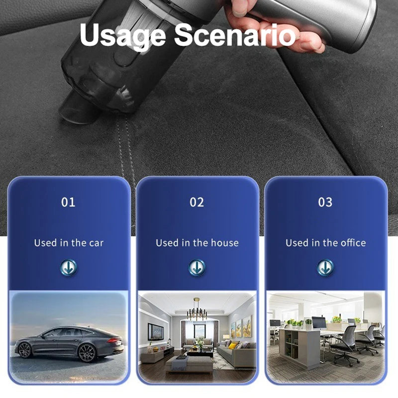 Auto Multifunctional Vacuum Cleaner Car Household Charge Portable Handheld Brushless Small Powerful Vacuum Blower Large Suction