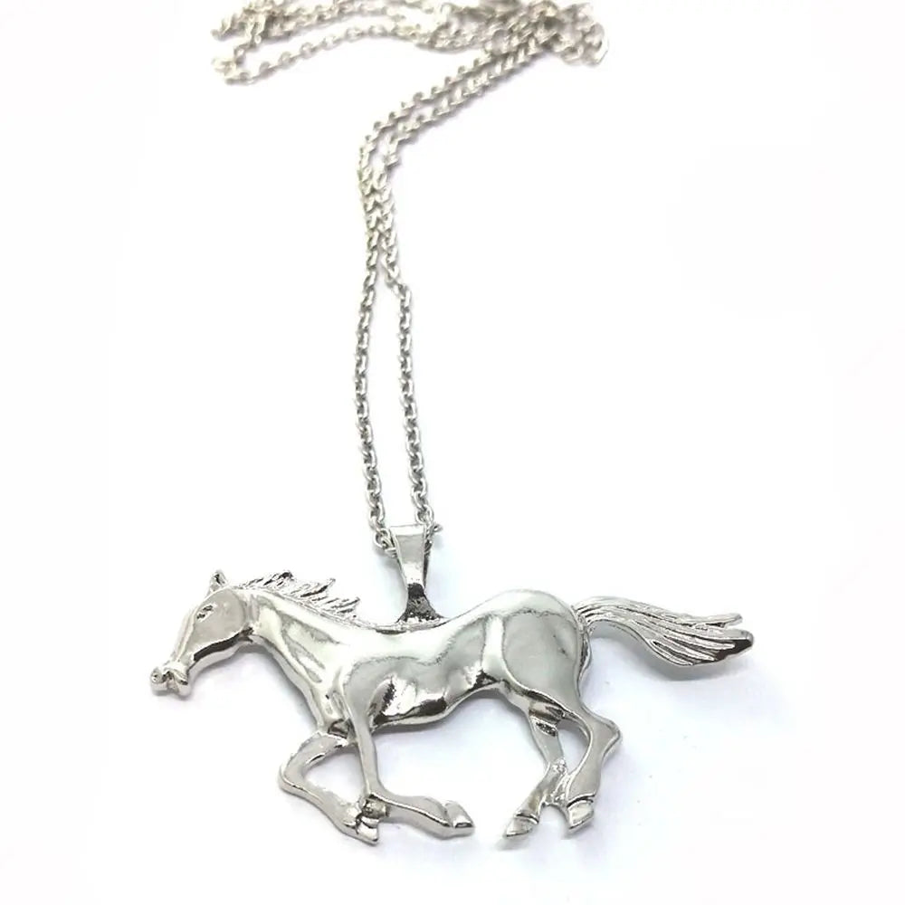 New Fashion Statement Necklace For Women Silver/Gold Jewelry Running Horse Pendant Necklace