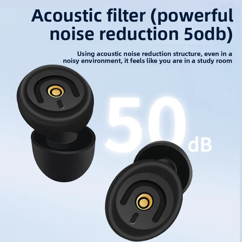 Cross-Border Noise Filtering Ear Plugs: 50dB Soundproof for Sleep/Reading – Anti-Disturbance Quiet