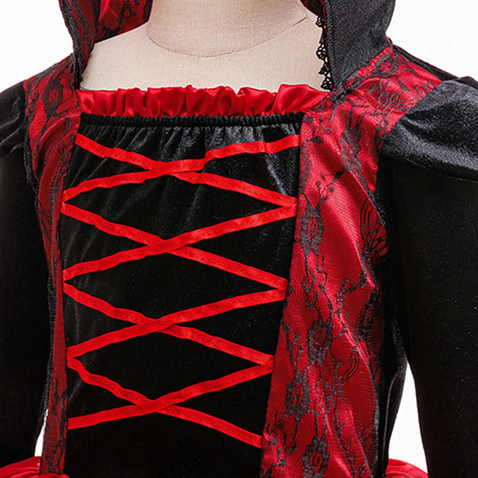 Halloween children Costumes Girls Princess Dresses Ghost Clothes Horror Vampire Cloak Performance Costumes Carnival Outfit