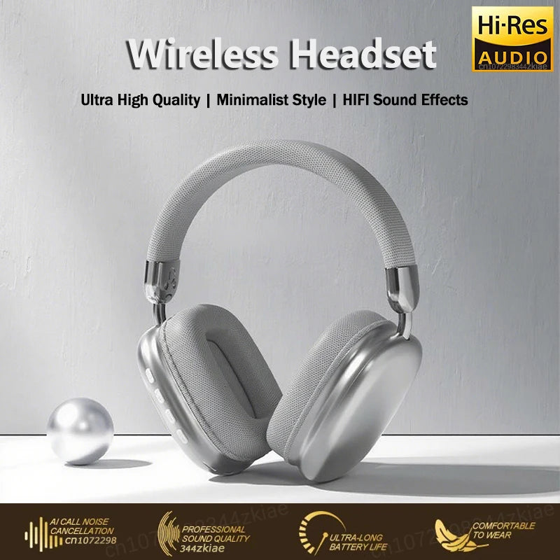 Wireless Bluetooth Headset HiFi Stereo Subwoofer Noise Cancellation Headphones Foldable Lightweight Earphones Durable Battery