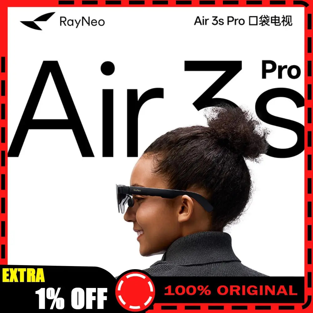 RayNeo Air 3S Pro Smart AR Glasses 135-inch HD Screen Viewing 3840Hz 1200 Nits1200Nits Brightness 3D Surround Sound Loudspeakers