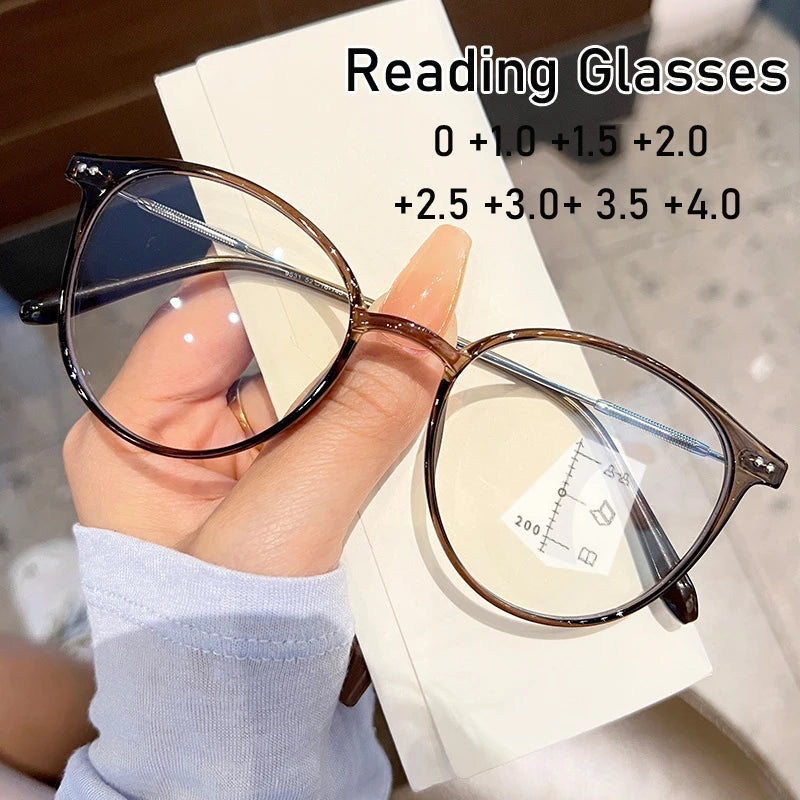 Smart Progressive Reading Glasses for Men Women Vintage Multifocal Presbyopia Eyeglasses Finished Near Far Sight Eyewar Diopter