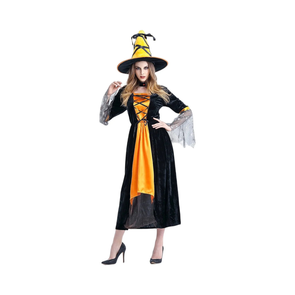Halloween Witch Demon Role-Playing Costume Skirts And Hats Clothing Suitable For Party And Holiday Atmosphere Decoration
