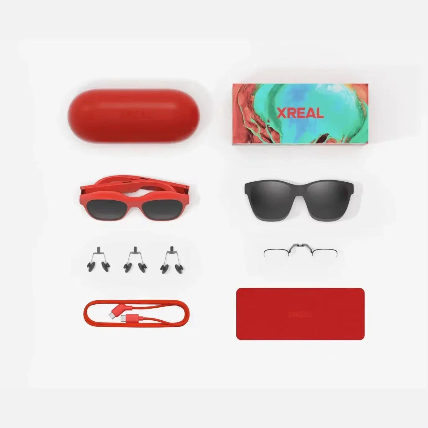 XREAL Air 2 Air2 Red Smart AR Glasses 330Inch Micro OLED Screen 1080P View for Mobile Lightweight Ultra Giant Screen Glasses