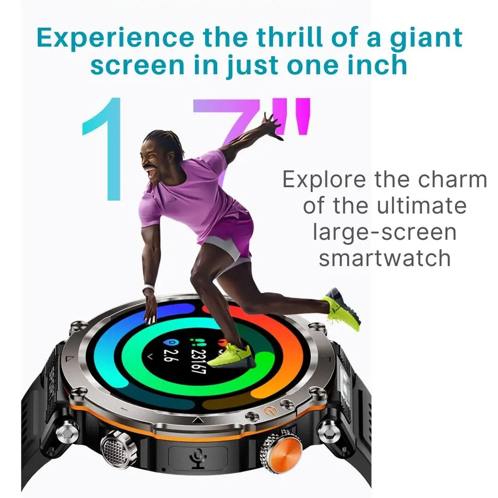 Smart Watch For Men, Smartwatch With Wireless Calling, LED Lighting, Outdoor Sports Watch With Compass For iPhone&Android Phone