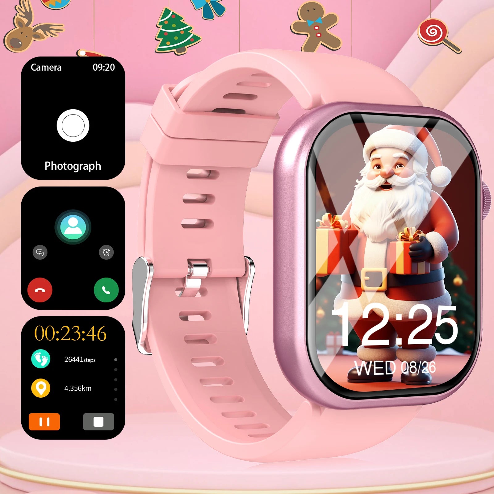 Smart watch, wireless calling /dial, Various APP Reminders,Suitable for men and women, sports watches，for iPhone/Andriod
