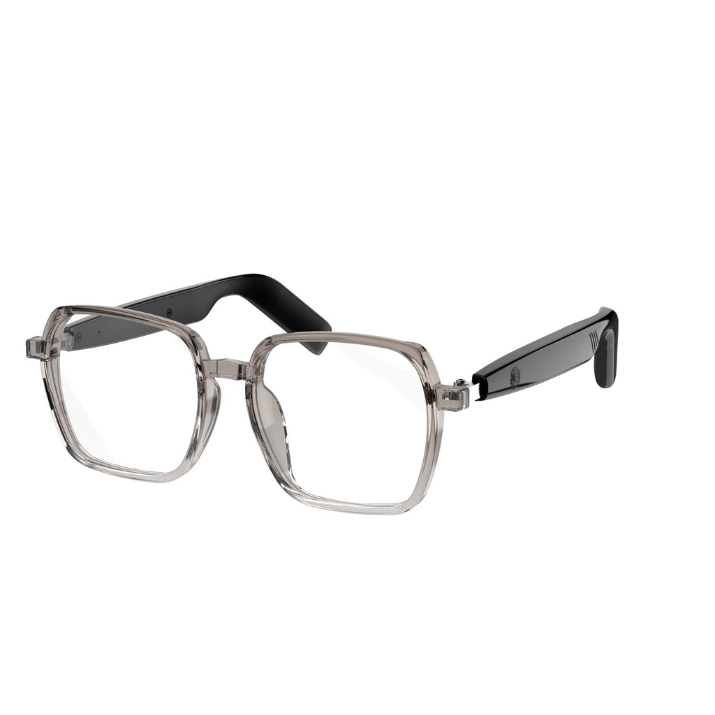 SG22 Smart Glasses, Blue Light Blocking, Fashion Transparent Frame, 8-Hour Music Playback, Unisex Daily Wear 80+80mAh Bettary
