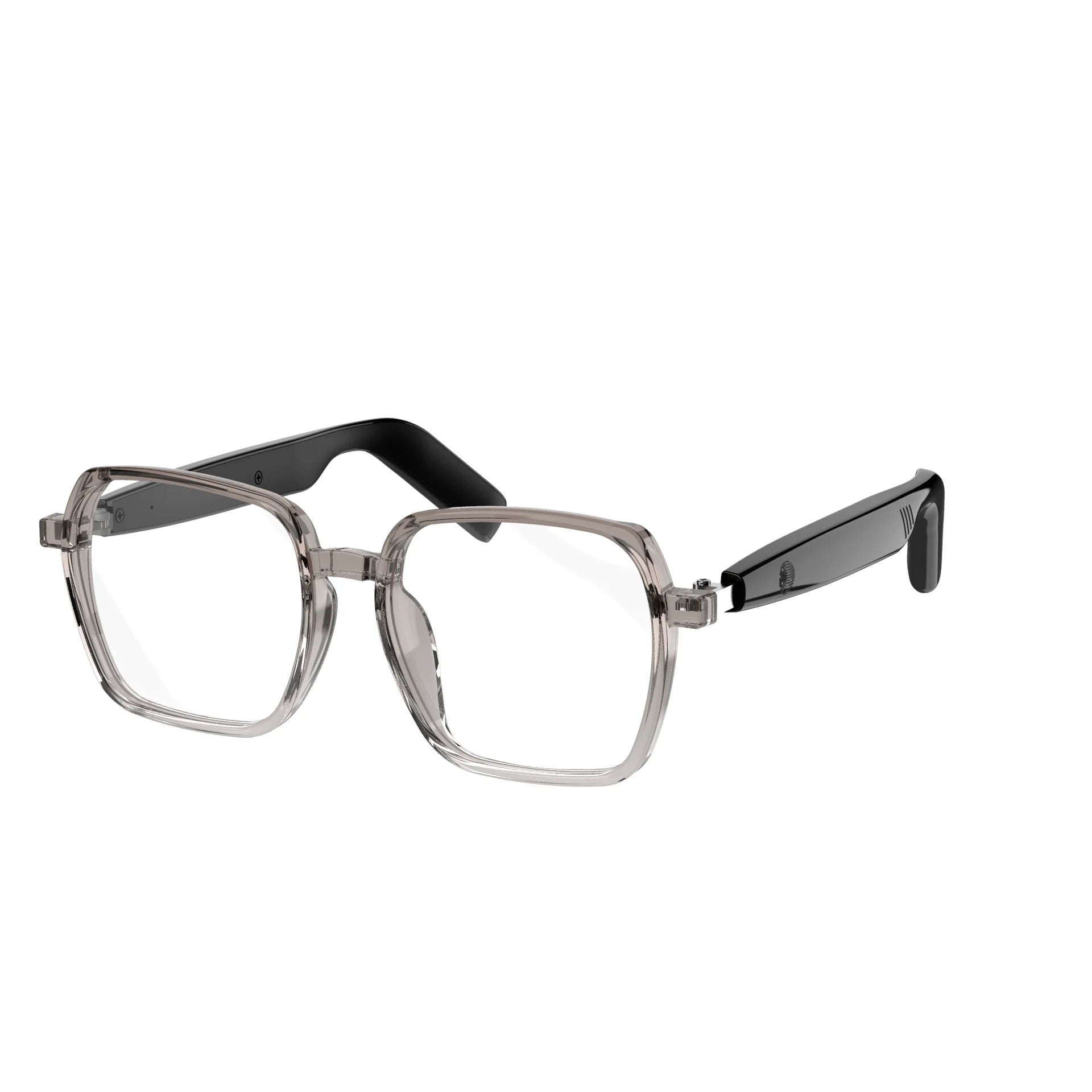 SG22 Smart Glasses, Blue Light Blocking, Fashion Transparent Frame, 8-Hour Music Playback, Unisex Daily Wear 80+80mAh Bettary