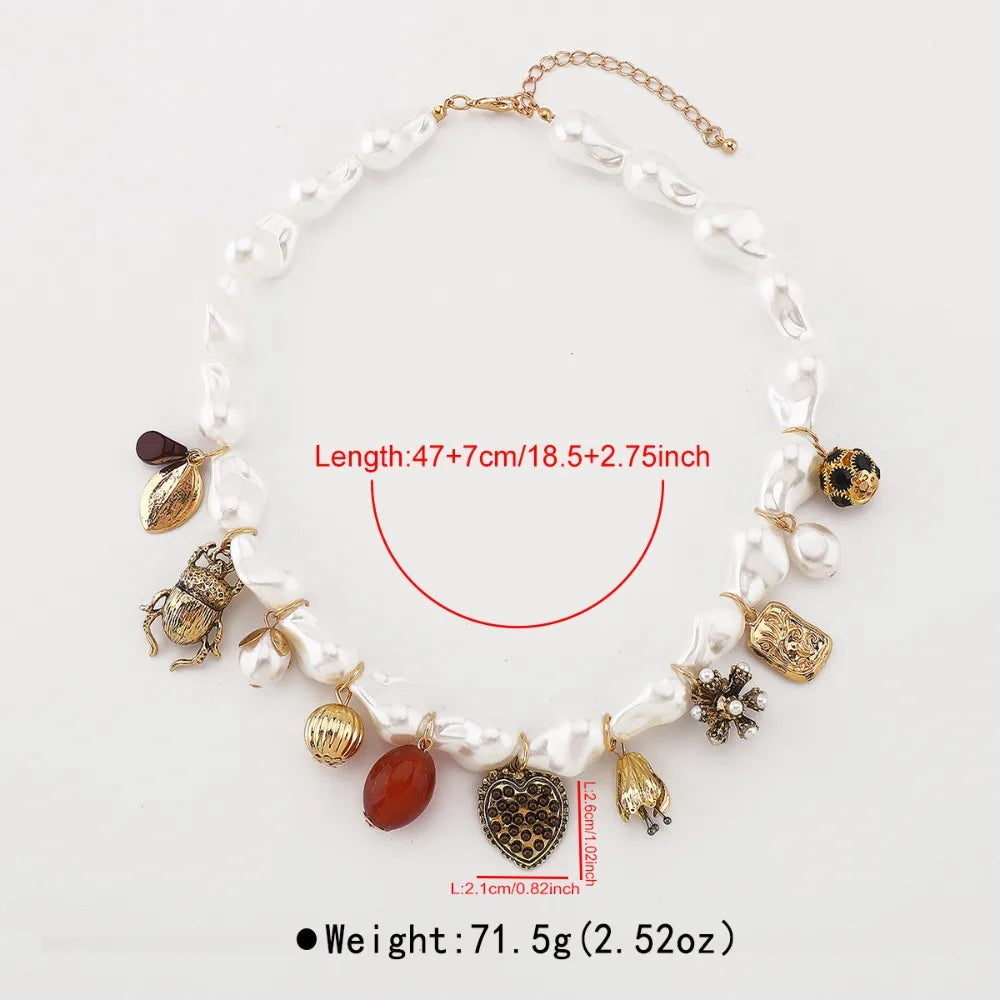 New Elegant Bohemian Pendant Necklace Adjustable Rope Faux Pearl Collarbone Chain Boho Choker Jewelry Female Fashion