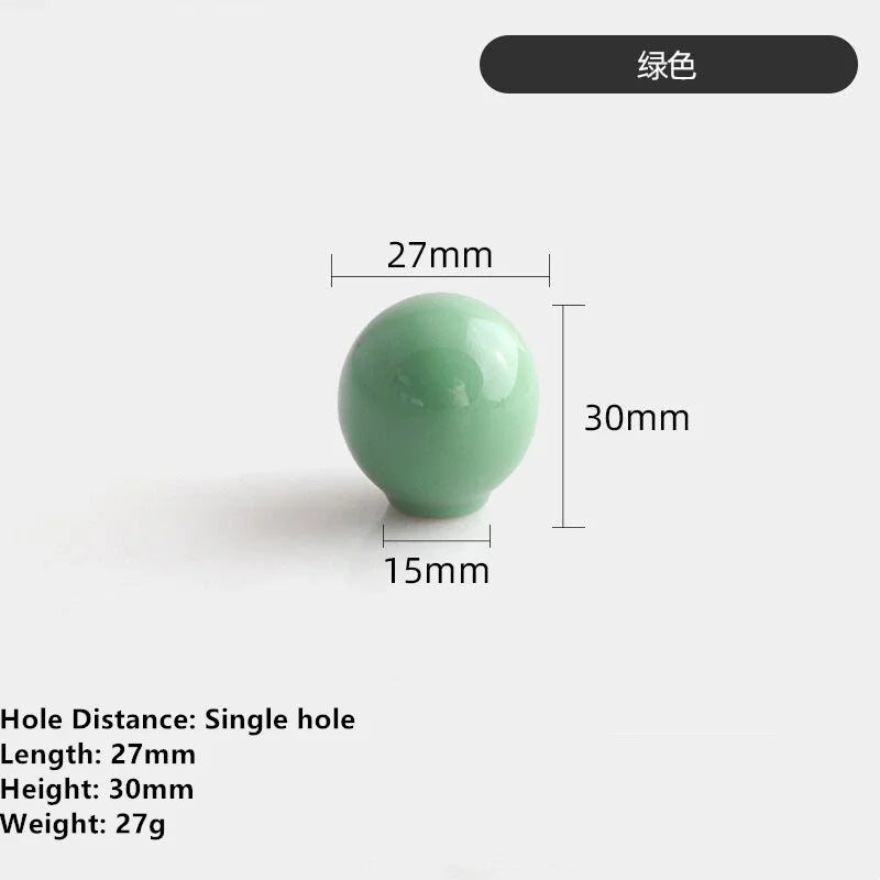 Handles Drawer Cabinet Furniture Kitchen Handles for Cabinet Knob Door Drawer Knob Colour Ceramics Rotundity Single Hole