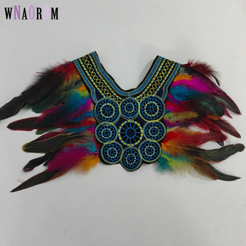 Halloween party costume, collar, scarf, Gothic feather collar and shoulders, witch role-playing available for both women and men