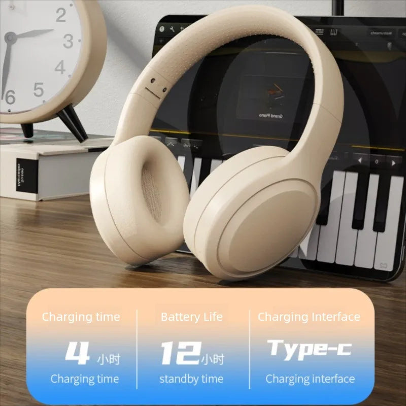 Wireless Headphones  Bluetooth 5.3 Foldable Adjustable Stereo Gaming Earphone Earphones Noise Cancelling Gaming Bluetooth+3.5mm