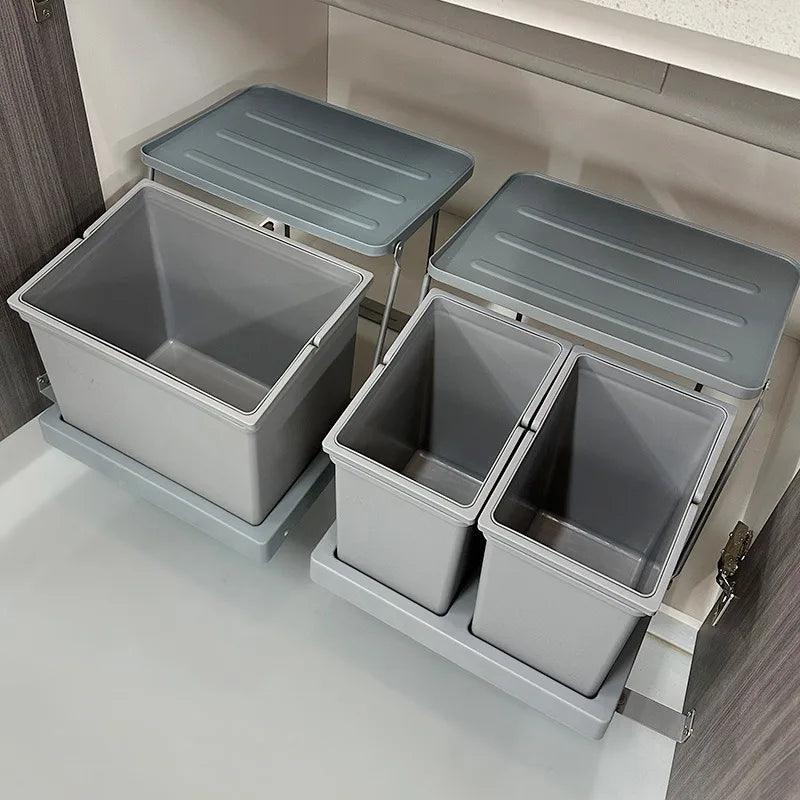 Kitchen Sink Cabinet Door Connect Waste Bins Creative Waterproof Moisture-proof Large Capacity Hidden Type Waste Bins Household