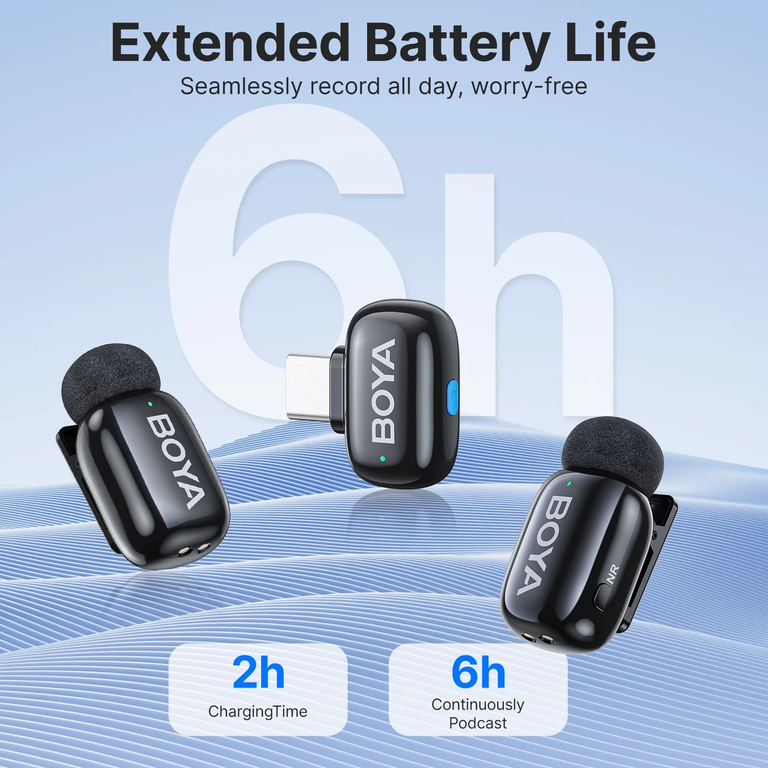 BOYA BOYA Mini Wireless Lavalier Microphone for iPhone 15/16 Android Phone USB-C Devices for Live Streaming Video Recording Vlog