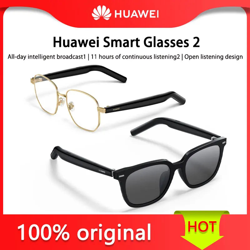 Huawei Smart Glasses 2 All-weather intelligent broadcasting, 11 hours of continuous listening, open listening design