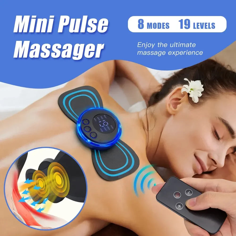 Neck Massager Mini Electric Neck Massage EMS Cervical Back Vertebra Massage Patch 8 Modes Relieve Relax Muscle Fatigue Tools