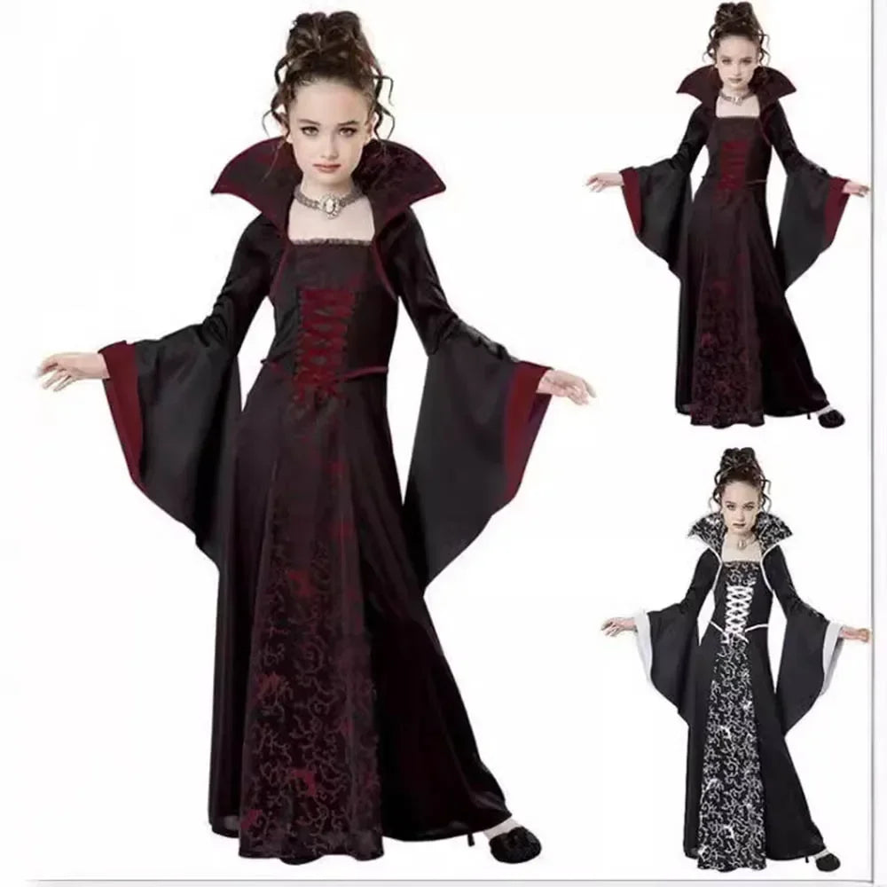 Halloween jeu de rôle sorcière Vampire fille Costume fille Disfraz carnaval habiller fête Mujer Performance Costume