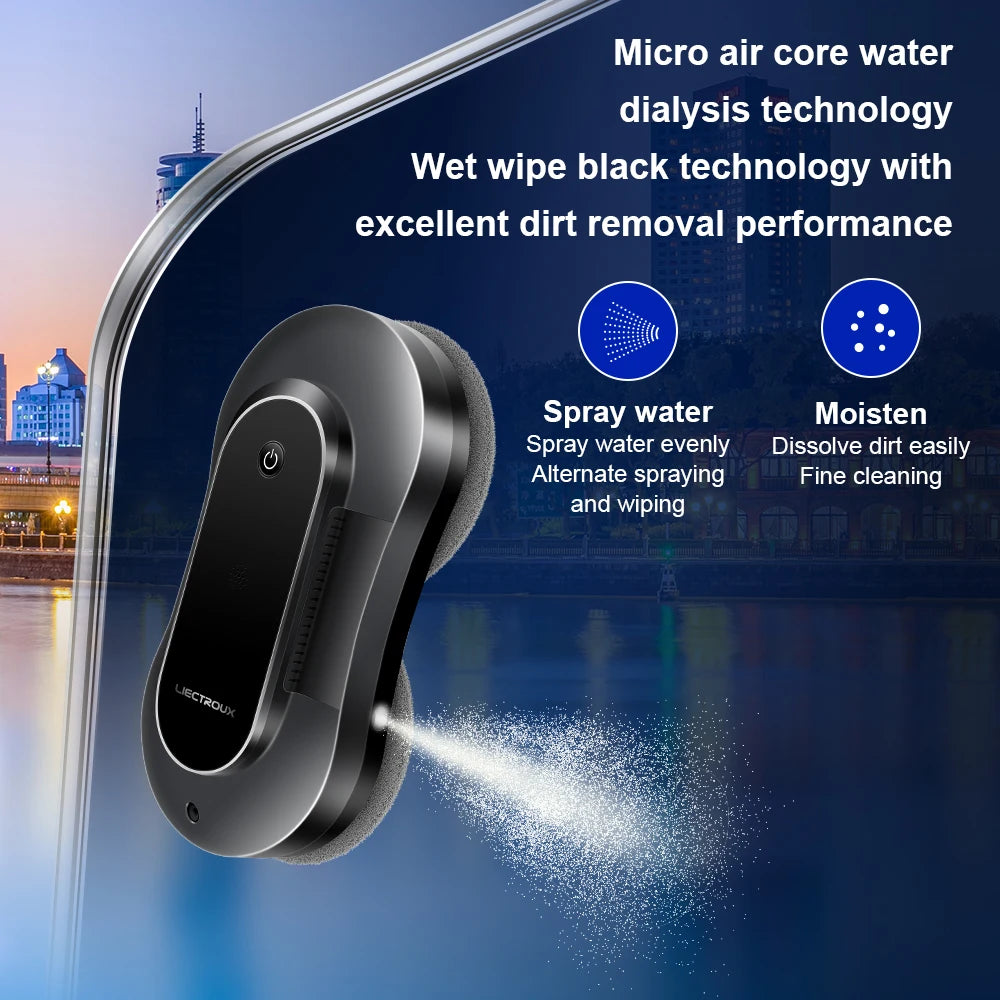 Window Cleaning Robot Liectroux YW810,Dual Water Spray,Smart Memory, Laser Sensor,Home Glass Floor Wall Robot Window Cleaner
