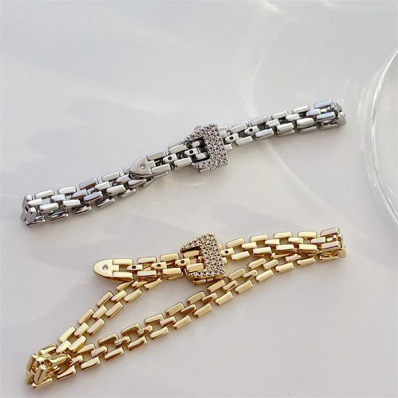 New Sight Fashion Brand Jewelry Unique Watchband Bangle&bracelets for Women Delicate Crystal Charm Bracelets