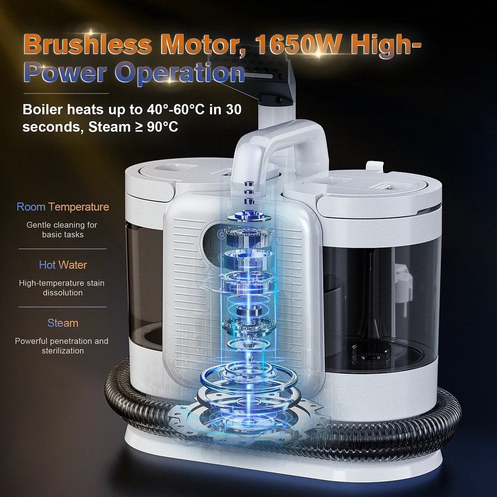 Steam stain cleaner 15kpa 1650w vacuum cleaner spray suction all-in-one handheld cleaning carpet cleaning machine