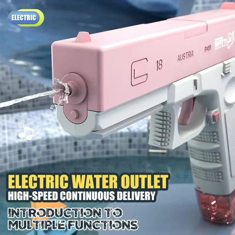 Electric Water Gun With Two Water Tank Automatic High-Power Water Blaster For Child Outdoor Games Summer Water Spray Gun Toys