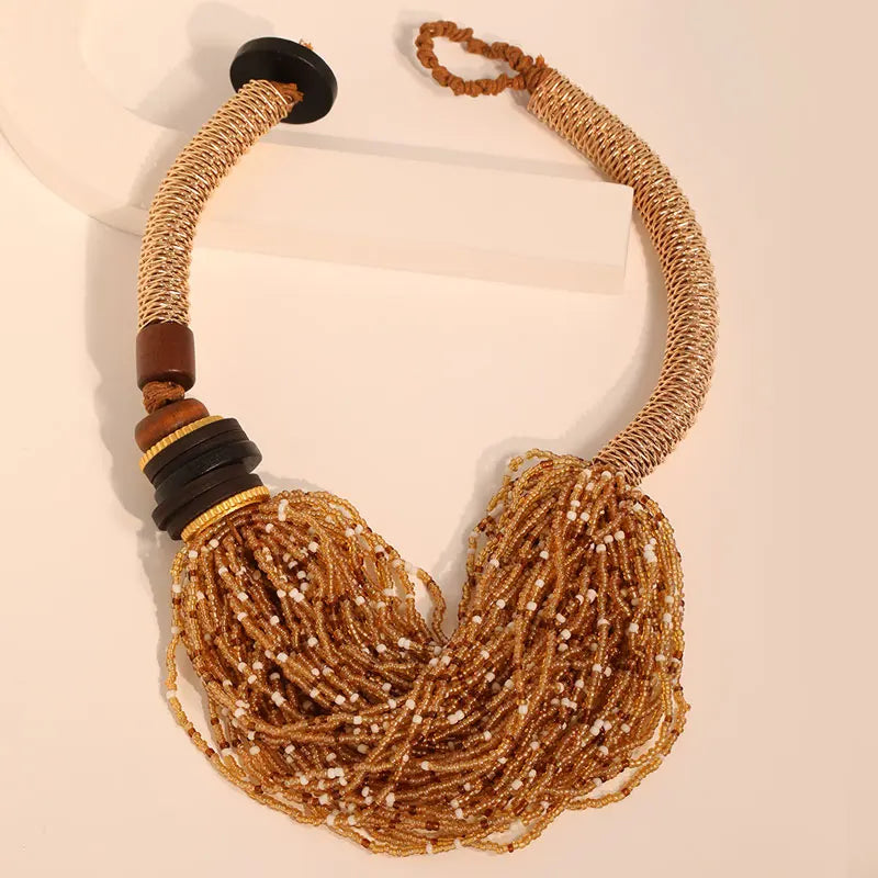 New Fashion Bohemian Statement Necklace Handmade for Women Girl Trendy Beach Party Jewelry
