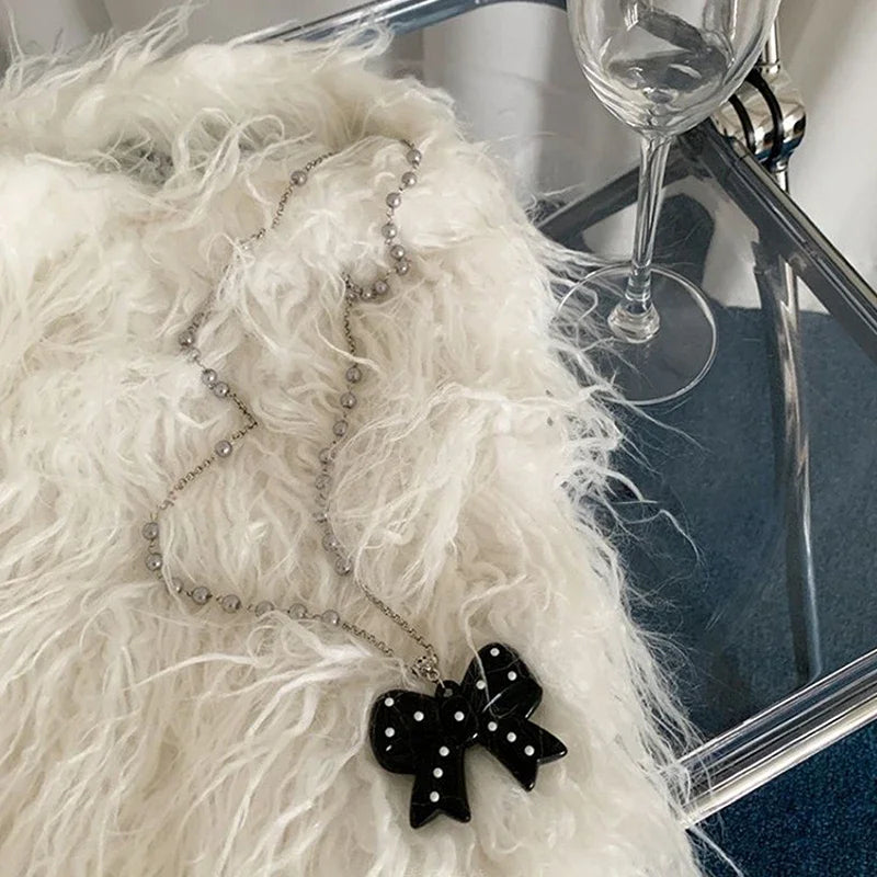 New Fashion Bow Pendant Long Necklace For Women Light Luxury Sweater Chain Jewelry