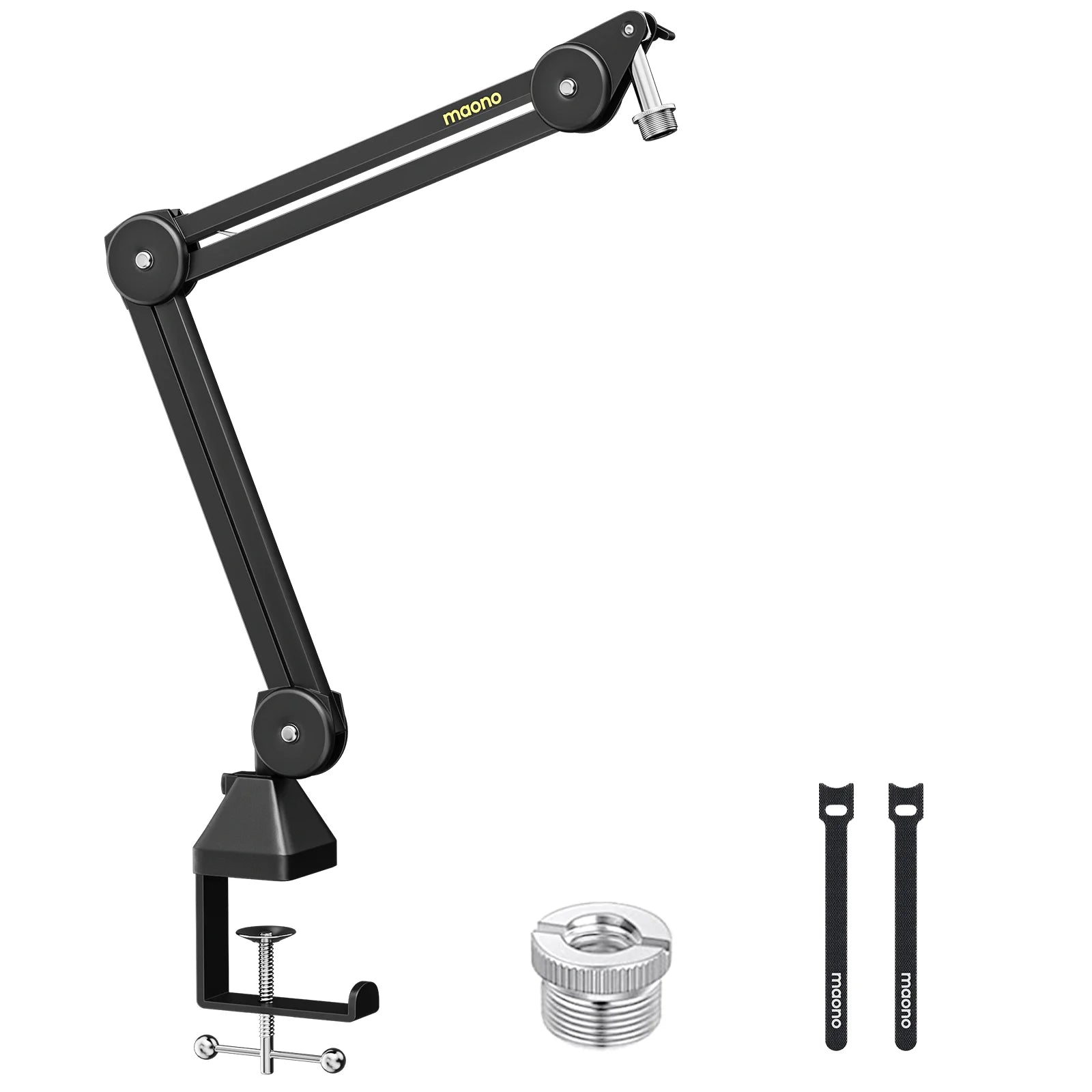 MAONO Microphone Boom Arm:Heavy Duty Adjustable Metal Suspension Mic Stand,Upgraded Desk Clamp,3/8" to 5/8" Screw Adapter,BA37