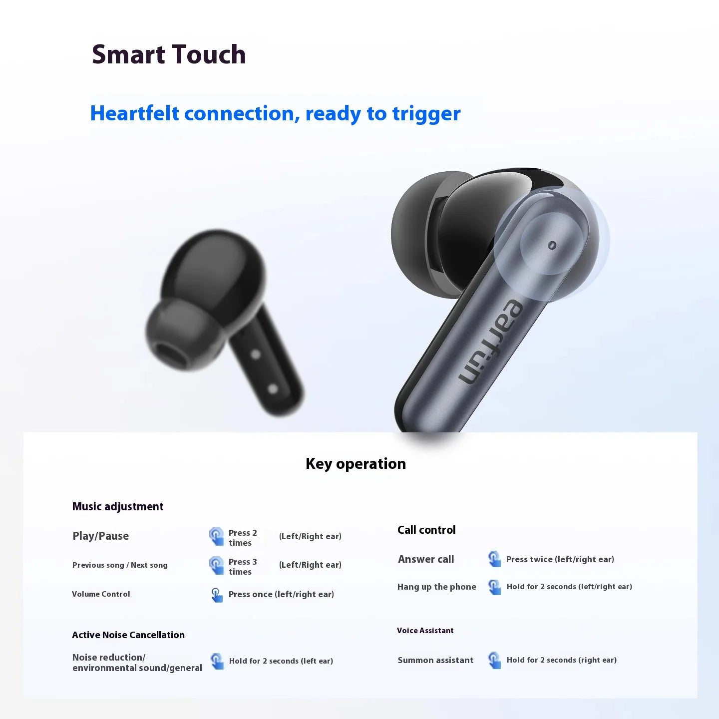 EarFun Air Pro 4i Wireless Earphone HI-FI Bluetooth 5.4 Active Noise Reduction TWS Earphone E-sports Earbud Gamer Accessories