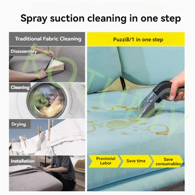 PUZZI8-1 Multi-Functional Carpet Mattress Cleaning Artifact Home Car Cleanering Machine Sofa Cleaner Machine Spray Suction