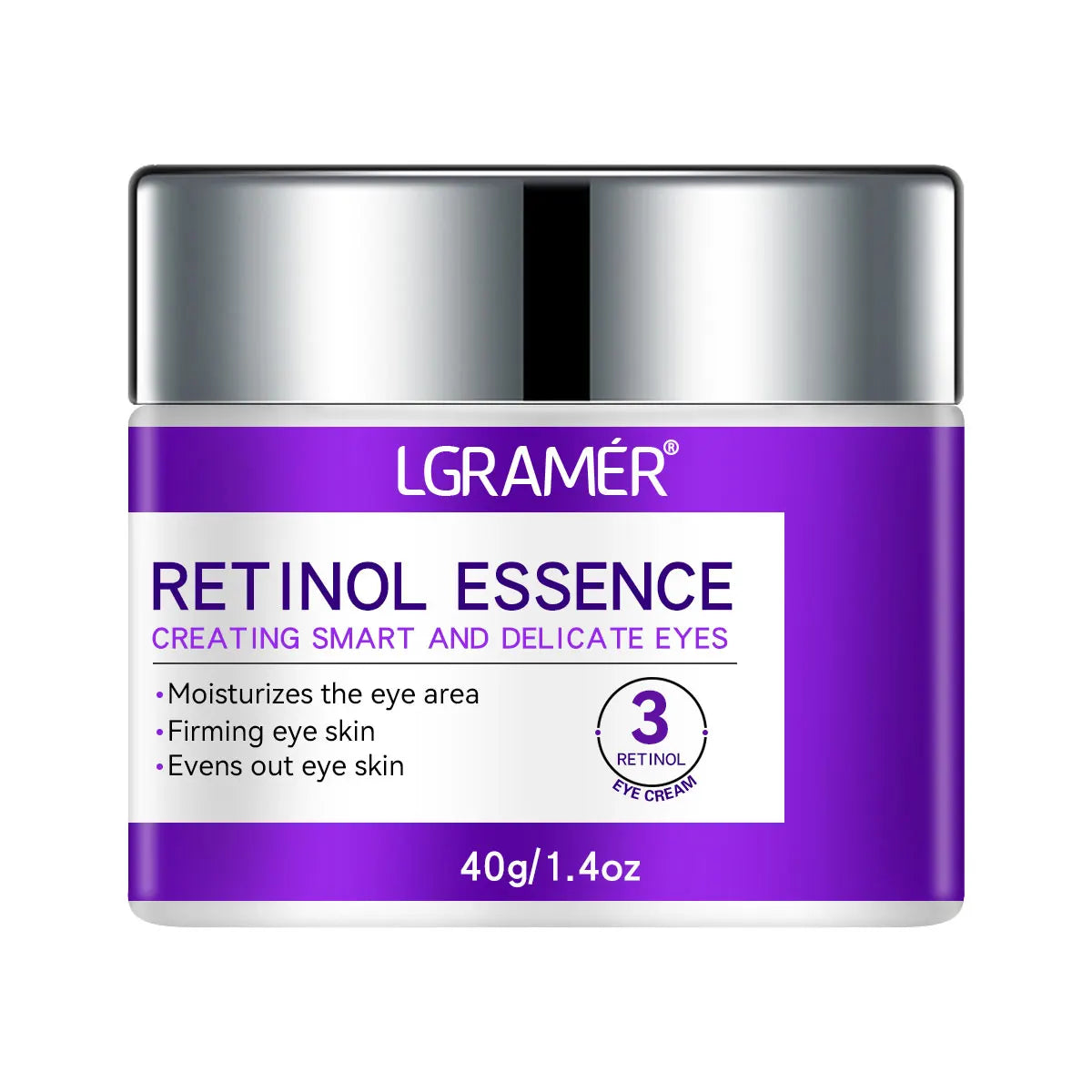 LGRAMER Retinol Eye Cream for Fine Lines, Dark Circles, Anti-Aging and Firming around Eyes