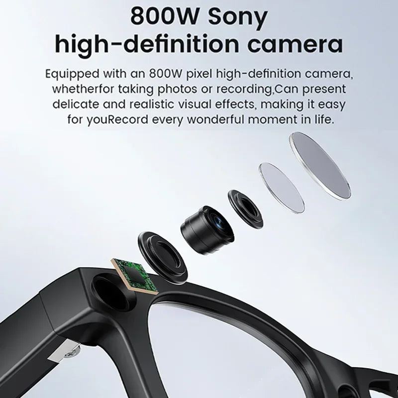 2025 Smart Glasses 800W Camera 1080P HD Video Recording Translation Wireless Calling AI Voice Smart Touch Control Smart Glasses