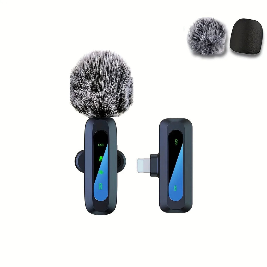 Lavalier Wireless Microphone 70mAh Rechargeable Battery Clip-On Podcast Mic for Streaming Vlogging Voice Recording Plug & Play