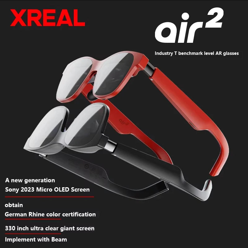 Original XREAL Air 2 Smart AR Glasses 130 Inch Micro OLED Big Screen 120Hz 1080P View for Phone Computer Not VR Virtual Reality