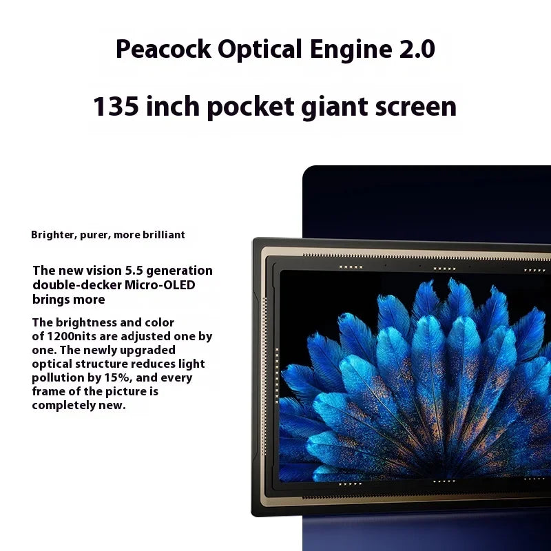 RayNeo Air 3S Pro Smart AR Glasses 135-inch HD Screen Viewing 3840Hz 1200 Nits1200Nits Brightness 3D Surround Sound Loudspeakers