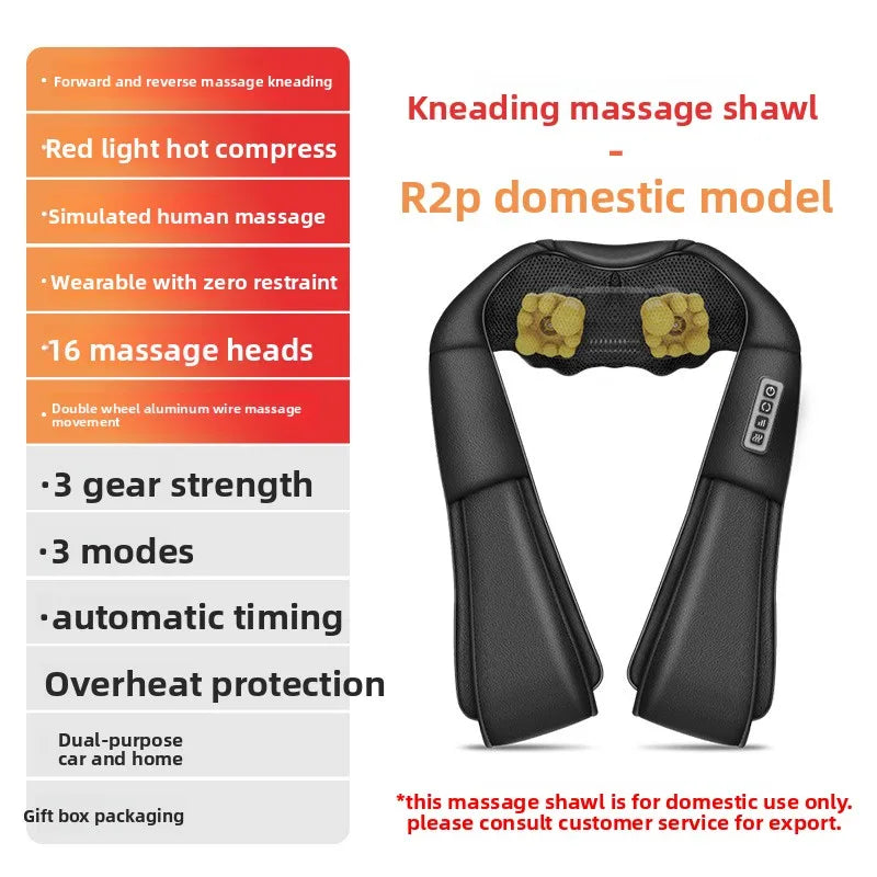 Cervical Spine Massager Massage Shawl Kneading Hot Compress Electric Household Waist Shoulder and Neck Massager
