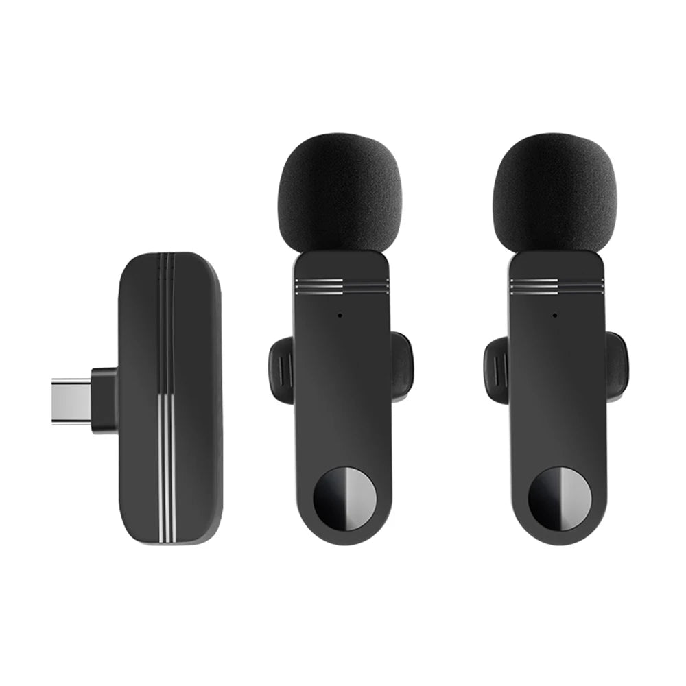 Wireless Lavalier Microphone 2.4G Wireless Microphone Audio Video Recording Mic for Live Broadcast Guide System Gaming Phone