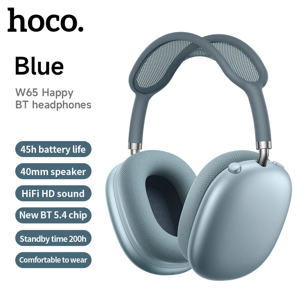 HOCO W65 Wireless Headsets Bluetooth Over The Ear Headphones Magnetic Earmuffs For Iphone Samsung Phone Sports Music Earphones