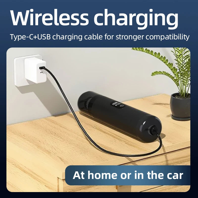 Car Vacuum Cleaner, Portable Cordless Handheld with 14000Pa Strong Suction - 2-in-1 Vacuum and Blower for Car, Home, Pet Hair, O